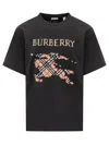 Burberry Cross Stitch Ekd Cotton T-shirt In Black