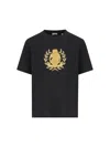 Burberry Classic Black T-shirt With Gold Emblem In Black