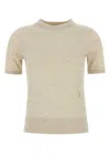Burberry Women Sand Wool T-shirt In Beige O Tan