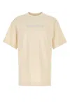 Burberry Crew Neck Cotton T-shirt Monochrome Pattern In Beige O Tan