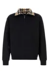 Burberry Mens Logo-embroidered Funnel-neck Cotton Sweatshirt Black Xl In Blue