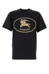 Burberry Cotton T-shirt With Knight Stamp In Black