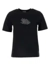 Burberry Paisley Ekd Cotton T-shirt In Black