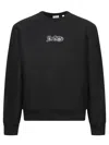 Burberry Black Logo Cotton Blend Sweatshirt In Black