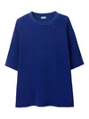 Burberry T-shirt In Spugna Di Cotone In Blue