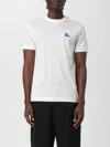 Burberry Mens Salt Ekd-embroidered Short-sleeve Cotton-jersey T-shirt In Weiss