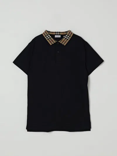 BURBERRY POLO SHIRT BURBERRY KIDS COLOR BLACK,H15771002