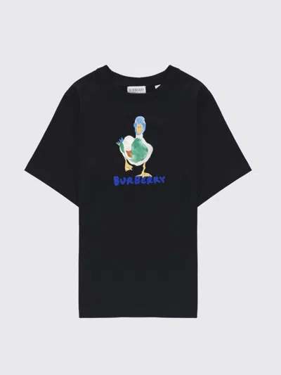 BURBERRY T-SHIRT BURBERRY KIDS COLOR BLACK,H41113002