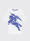 Burberry White T-shirt For Baby Boy With Print In White