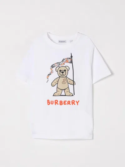 Burberry Kid's Thomas Bear Graphic T-shirt In White