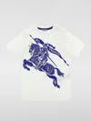 Burberry White T-shirt For Baby Boy With Print In White