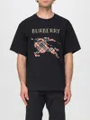 Burberry Cross Stitch Ekd Cotton T-shirt In Black