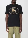 Burberry Mens Brand-print Crewneck Cotton-jersey T-shirt Black Xl