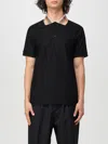 Burberry Cody Polo Shirt With Check Collar In Blue