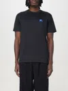 Burberry Slim Fit Essentials T-shirt With Embroidered Logo In Schwarz
