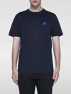 Burberry Eks Logo Embroidered T-shirt In Blue