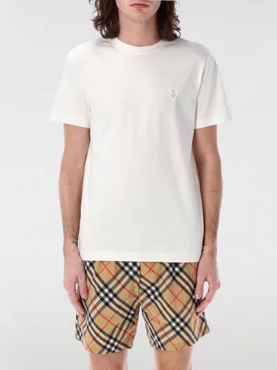 Burberry B Shield Embroidery Cotton Jersey T-shirt In White