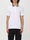 Burberry Check-collar White Polo Shirt With Three-button Placket In White