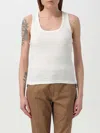 Burberry Check Cotton Tank Top In White