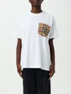 Burberry Women White Jersey Checked Twill-trimmed Cotton-jersey T-shirt Tee Shirt In Weiss