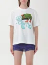 Burberry Graphic Printed Crewneck Cotton T-shirt In Weiss