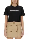 Burberry Women T-shirt Con Logo In Black