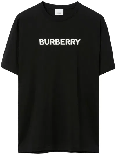 Burberry T-shirt Con Logo In Black