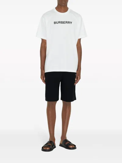 Burberry T-shirt Con Stampa In White