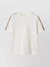 Burberry White Cotton Check Trims T-shirt