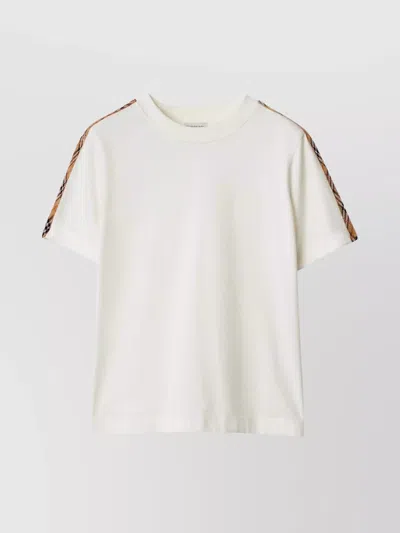 BURBERRY T-SHIRT COTTON CHECK TRIM