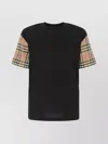 BURBERRY T-SHIRT COTTON CHECKERED SLEEVES