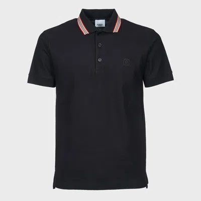 Burberry Logo Detail Polo Shirt In Black