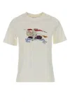 Burberry Graphic Print Crew Neck Short Sleeve Top In Gray