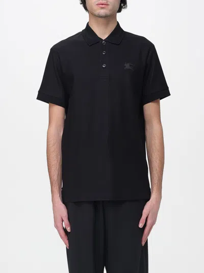 Burberry Slim Fit Cotton Polo Shirt T-shirt Blue In Black