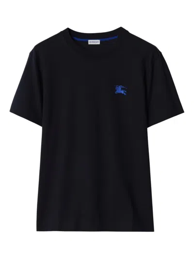 Burberry T-shirt Mit Equestrian Knight-stickerei In Black