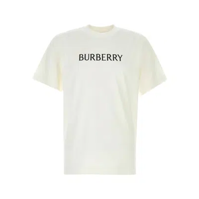 Burberry Cotton T Shirt Featuring Front Logo Print In White