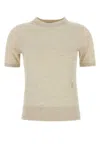 Burberry Women Sand Wool T-shirt In Nutmeg