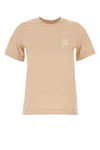 Burberry Women Peach Cotton T-shirt In Orange