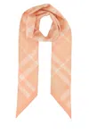 Burberry Striped Lightweight Soft Texture Scarves In Peach