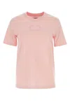 Burberry Ribbed Crew-neck Short Sleeve Cotton T-shirt In Pink