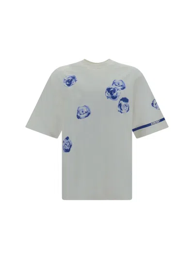 Burberry Rose-print Cotton T-shirt In White