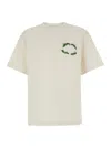 Burberry White Crewneck T-shirt With Embroidered Logo On The Front In Cotton Man In White