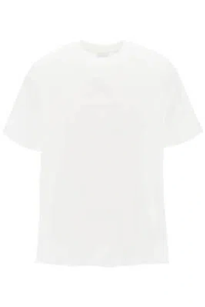Pre-owned Burberry T-shirt Tempah Embroidery Ekd 8072751 White Sz.xl A1464