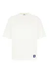 Burberry White Crewneck T-shirt With Equestrain Knight Patch In Cotton Man In White