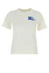 Burberry Cotton T-shirt With Short Sleeves And Graphic Print In White