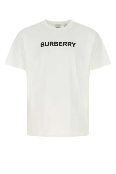 Burberry Logo Print Cotton Oversized T-shirt In White