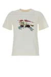Burberry Graphic Print Crew Neck Short Sleeve Top In White
