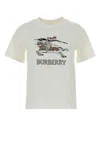 Burberry Equestrian Knight Design Cotton T-shirt In White
