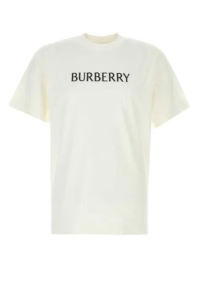 Burberry Cotton T Shirt Featuring Front Logo Print In White