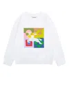 Burberry Ekd Organic-cotton Sweatshirt In White